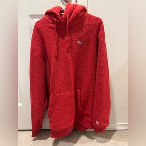 Tommy jeans sherpa hoody (red)